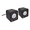 Manhattan 2600 Series Speaker System, Small Size, Big Sound, Two Speakers, Stereo, USB power, Output: 2x 3W, 3.5mm plug for sound, In-Line volume control, Cable 0.9m, Black, Three Year Warranty, Box - Lautsprecher - für PC