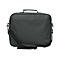 Schwarze Laptoptasche mit Tragegriff und verstellbarem Schultergurt vor weißem Hintergrund.