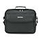 Schwarze Manhattan Laptoptasche mit Tragegriff und Logo vor weißem Hintergrund.