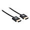 Manhattan HDMI Cable with Ethernet (Ultra Thin), 4K@60Hz (Premium High Speed), 1m, Male to Male, Black, Ultra HD 4k x 2k, Fully Shielded, Gold Plated Contacts, Lifetime Warranty, Polybag - HDMI-Kabel mit Ethernet - 1 m