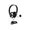 Schwarzes Headset mit silbernen Akzenten und Mikrofon vor weißem Hintergrund.