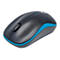 Manhattan Success Wireless Mouse, Black/Blue, 1000dpi, 2.4Ghz (up to 10m), USB, Optical, Three Button with Scroll Wheel, USB micro receiver, AA battery (included), Low friction base, Three Year Warranty, Blister - Maus - RF - Schwarz/Blau