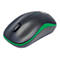 Manhattan Success Wireless Mouse, Black/Green, 1000dpi, 2.4Ghz (up to 10m), USB, Optical, Three Button with Scroll Wheel, USB micro receiver, AA battery (included), Low friction base, Three Year Warranty, Blister - Maus - RF - Schwarz/Grün