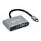Grauer Manhattan Adapter mit HDMI, VGA und USB-C AnschlÃ¼ssen.