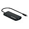 Manhattan USB-C Dock/Hub with Card Reader, Ports (x5): Ethernet, USB-A (3) and USB-C, 5 Gbps (USB 3.2 Gen1 aka USB 3.0), With Power Delivery (100W) to USB-C Port (Note additional USB-C wall charger and USB-C cable needed), Aluminium, Black, Three ...