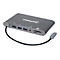 Manhattan USB-C Dock/Hub with Card Reader, Ports (x8): USB-C to HDMI, Audio 3.5mm, Ethernet, Mini DisplayPort, USB-A (x3) and USB-C, With Power Delivery (60W) to USB-C Port (Note add USB-C wall charger and USB-C cable needed), All Ports can be use...