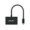Manhattan USB-C to HDMI and USB-C (inc Power Delivery), 4K@60Hz, 19.5cm, Black, Power Delivery to USB-C Port (60W), Male to Females, Lifetime Warranty, Retail Box - Videoadapter - HDMI / USB - 19.5 cm