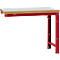 Manuflex aanbouw-werkbank Profi standaard, tafelblad kunststof, 1250 x 700 mm, robijnrood