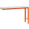 Manuflex aanbouwtafel UNIVERSAL Speciaal, 1500 x 800 mm, kunststof lichtgrijs, roodoranje