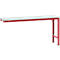 Manuflex aanbouwtafel UNIVERSAL Speciaal, 1750 x 800 mm, kunststof lichtgrijs, robijnrood