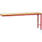 Manuflex aanbouwtafel UNIVERSAL Speciaal, 2000 x 800 mm, multiplex natuur, robijnrood