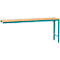 Manuflex aanbouwtafel UNIVERSAL Speciaal, 2000 x 800 mm, multiplex natuur, waterblauw