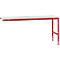 Manuflex aanbouwtafel UNIVERSAL Standaard, 2000 x 800 mm, kunststof lichtgrijs, robijnrood