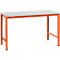 Manuflex basistafel UNIVERSAL Speciaal, 1500 x 1000 mm, kunststof lichtgrijs, roodoranje