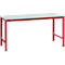 Manuflex basistafel UNIVERSAL Speciaal, 1750 x 1000 mm, melamine lichtgrijs, robijnrood