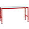 Manuflex basistafel UNIVERSAL Standaard, tafelblad kunststof, 1750 x 800, robijnrood