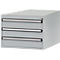Manuflex onderbouw met schuifladen, voor D 1000 mm, aluminium zilver
