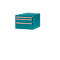Manuflex onderbouw met schuifladen, voor D 1000 mm, waterblauw