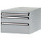 Manuflex onderbouw met schuifladen, voor D 800 mm, aluminium zilver