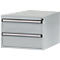 Manuflex onderbouw met schuifladen, voor werkbank Profi diepte 700 mm, aluminium zilver