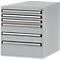Manuflex onderbouw met schuifladen, voor werkbank Profi diepte 700 mm, aluminium zilver