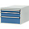 Manuflex onderbouw met schuifladen, voor werkbank Profi diepte 700 mm, lichtgrijs/briljantblauw