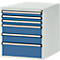 Manuflex onderbouw met schuifladen, voor werkbank Profi diepte 700 mm, lichtgrijs/briljantblauw