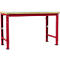 Manuflex werkbank Profi speciaal, tafelblad kunststof, 1500 x 700 mm, robijnrood