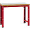 Manuflex werkbank Profi standaard, Tafelblad kunststof B 1250 x D 700, robijnrood