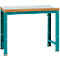 Manuflex werkbank Profi standaard, Tafelblad kunststof B 1250 x D 700, waterblauw