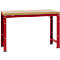 Manuflex werkbank Profi standaard, Tafelblad multiplex B 1500 x D 700, robijnrood