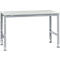 Manuflex werktafel UNIVERSAL Standaard, 1500 x 1000 mm, kunststof lichtgrijs, aluminium zilver