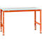Manuflex werktafel UNIVERSAL Standaard, 1500 x 1000 mm, kunststof lichtgrijs, roodoranje