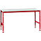 Manuflex werktafel UNIVERSAL Standaard, 1750 x 1000 mm, kunststof lichtgrijs, robijnrood