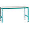 Manuflex werktafel UNIVERSAL Standaard, 1750 x 1000 mm, kunststof lichtgrijs, waterblauw