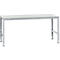Manuflex werktafel UNIVERSAL Standaard, 2000 x 1000 mm, kunststof lichtgrijs, aluminium zilver