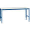 Manuflex werktafel UNIVERSAL Standaard, 2000 x 1000 mm, kunststof lichtgrijs, briljantblauw