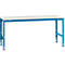 Manuflex werktafel UNIVERSAL Standaard, 2000 x 1000 mm, kunststof lichtgrijs, lichtblauw