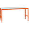 Manuflex werktafel UNIVERSAL Standaard, 2000 x 1000 mm, kunststof lichtgrijs, roodoranje