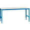 Manuflex werktafel UNIVERSAL Standaard, 2000 x 1000 mm, melamine lichtgrijs, lichtblauw