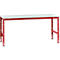 Manuflex werktafel UNIVERSAL Standaard, 2000 x 1000 mm, melamine lichtgrijs, robijnrood