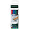 Packaging of Faber-Castell Multimark permanent markers. Showing red, blue, green, and black pens, a DVD, and labels.