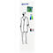 Fashion design illustration. A woman in a coat, with patterns and color palettes next to her.