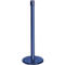 Blue stanchion with round base. Upright, ideal for queues or barriers.