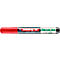 Un marqueur de peinture Edding 50 rouge est posé horizontalement. Le nom de la marque et les descriptions du produit sont sur le marqueur.