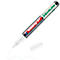 Marqueur de peinture blanc Edding 51 avec bouchon et trait sur fond blanc. Étiquette : Edding 51 paint marker, Ecoline.