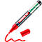 Marqueur Edding rouge avec bouchon ouvert et ligne peinte.