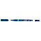 Stylo marqueur bleu Pilot Twin Marker avec deux pointes et capuchons retirés sur fond blanc.