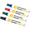 Marqueur permanent S. 300, pointe ogive, largeur de trait 1,5-3 mm, résistant à l'eau, stockage ouvert, aluminium &amp; plastique, couleurs assorties, 4 pièces
