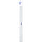 White long document with a blue top part and a small blue element in the middle.
